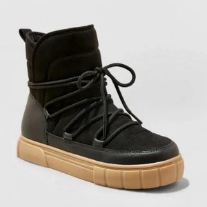 A New Day Women’s Erika Lace-Up Boots Black Size 8